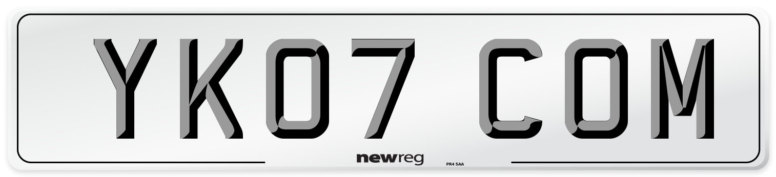 YK07 COM Number Plate from New Reg